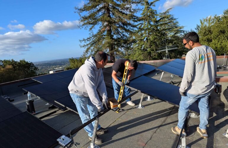 CalPacific Power team completing a 13.2 kW solar roof installation in Los Gatos, ensuring efficient clean energy setup.
