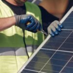 Professional technician installing solar panels for residential solar system in Los Gatos – CalPacific Power.