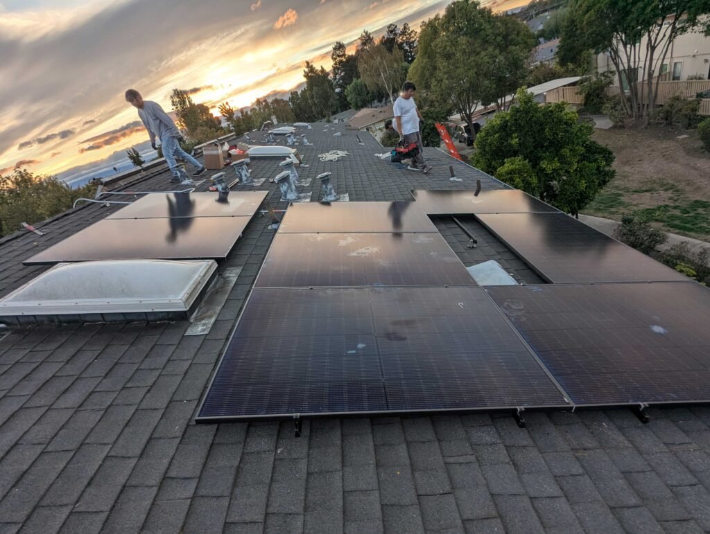 High-quality solar panels installed on a Hayward, CA roof by CalPacific Power